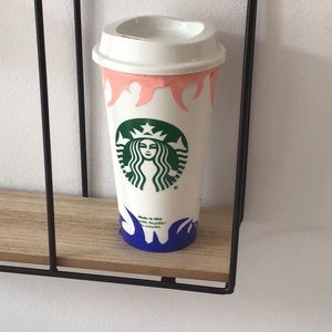 Fire plastic Starbucks cups